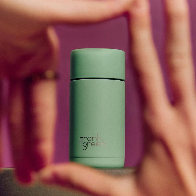 frank green 12oz Ceramic Cup with Push Button Lid Neon Pink image number 2